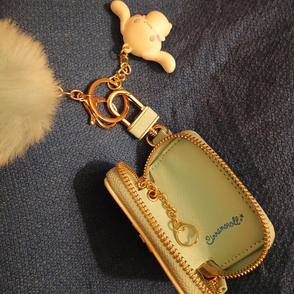 Sanrio Cinnamoroll Keychain with Blue Pom Pom - Picture 4 of 7